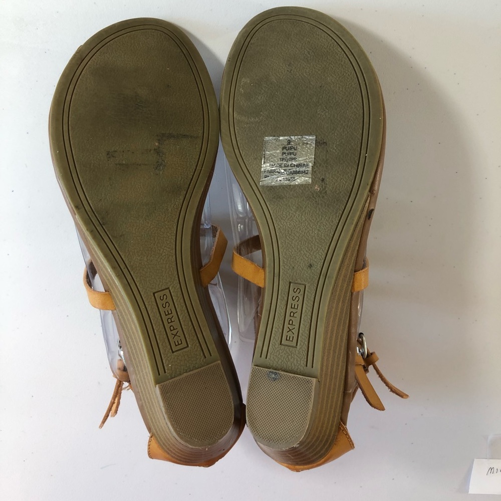 EXPRESS Tan Gladiator Sandals Shoes Flats in size 9 - Picture 5 of 5